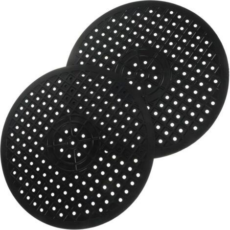 Bardusch Tapis d'Égouttage en Caoutchouc Rond 2 Pièces pour Évier et Plan de Travail la Cuisine Séchage Rapide Noir Pliable et Léger