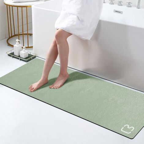 Bardusch-Tapis extra-long 40x120 cm, séchage rapide, caoutchouc antidérapant, vert sauge.