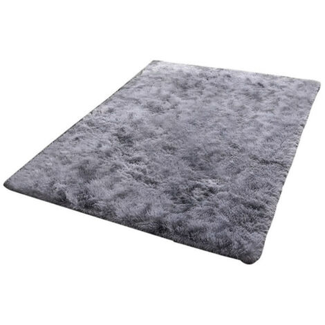 Bardusch-Tapis shaggy 90x150 cm gris foncé, peluche douce, pour chambre enfant, salon ou déco festive
