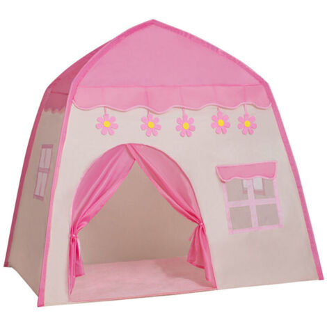 Bardusch-Tente de jeu pour enfants, tipi château de princesse, maisonnette pour enfants, cadeau idéal pour les garçons et les filles (couleur poudre)
