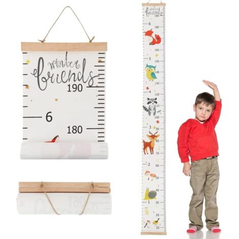 Bardusch-Toise murale enfant motif renard dessin animé règle mesure croissance fille garçon