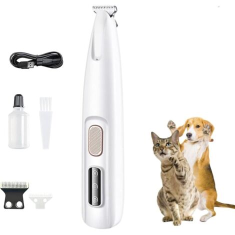 Bardusch-Tondeuse pattes silencieuse chien/chat, LED, USB, étanche, précision sans stress.
