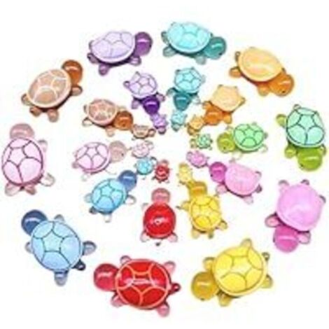 Bardusch-Tortue, Ensemble de Mini Figurines avec 30 Tortues en Résine de 10 Couleurs Brillantes dans Le Noir, Petites Figurines Animales pour Décoration de Jardin, Collectionneur