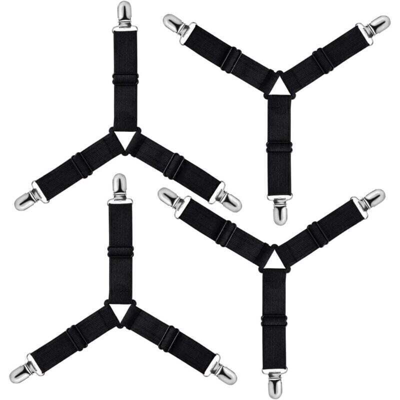 Bardusch-Triangle de fixation ajustable pour drap-housse, sangle de fixation pour linge de lit, draps, housses de table à repasser, matelas, canapés Bardusch-Triangle de fixation ajustable pour drap-housse, sangle de fixation pour linge de lit, draps, housses de table à repasser, matelas, canapés