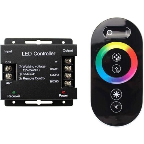 Bardusch-Variateur tactile LED RGB 12 V   24 V   Interrupteur pour variateur d'intensité pour bandes lumineuses LED