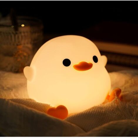 Bardusch-Veilleuse canard silicone lumière variable, minuterie commande tactile, décoration chambre nouveau-né