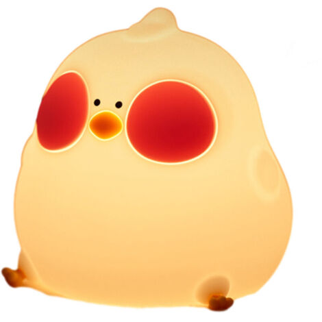 Bardusch-Veilleuse pour enfants, veilleuse poulet, veilleuse mignonne, commande par pincement/télécommande, chargement portable via interface USB, intensité variable..