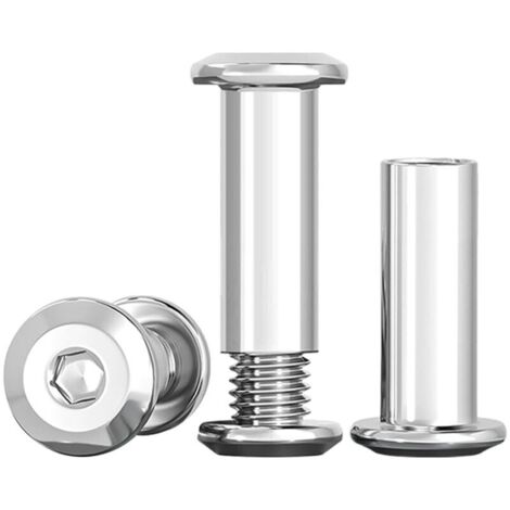 Bardusch Vis De Connexion M8x20mm Vis De Meubles En Acier Inoxydable Connecteurs De Meubles M8 Lot De 10 Vis De Raccordement (10 Vis Pour Meubles, 10 écrou à Douille)