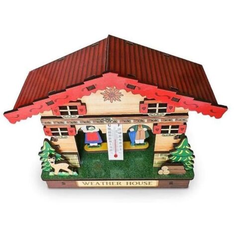 Bardusch-Weather House en Bois - Baromètre et Thermomètre - Décoration Traditionnelle