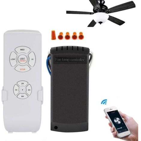Bardusch-WiFi Kit de télécommande pour ventilateur de plafond sans fil avec 4 minuteries et 3 vitesses 220V 230V interrupteur de contrôle de ventilateur de lampe, compatible Alexa et Smart Life