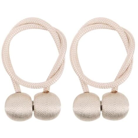 Bardusch - ZJCHAO Embrasse de rideau 2pcs Embrasses de Rideaux Magnétiques Solides Support de Boucle Accessoires Décoratifs de Fenêtre(Beige