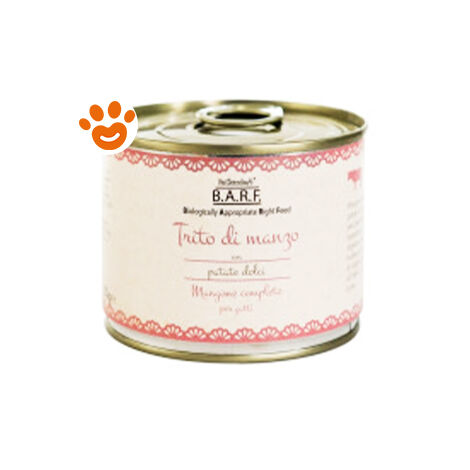 Barf Cat Alimento Completo Trito di Manzo  - Barf Cat Alimento Completo Trito di Manzo - Lattina Da 200 Gr
