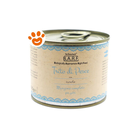 BARF Cat Menù Completo Trito Di Pesce  - BARF Cat Menù Completo Trito Di Pesce - Lattina Da 190 Gr