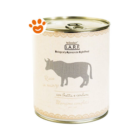Barf Dog Alimento Completo Manzo  - Barf Dog Alimento Completo Manzo - Lattina Da 800 Gr