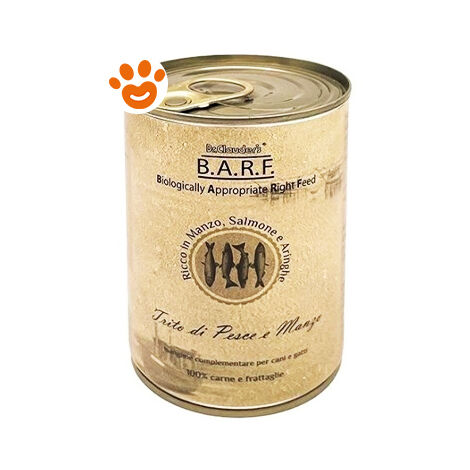 Barf Dog &amp Cat Trito Pesce e Manzo  - Barf Dog &amp Cat Trito Pesce e Manzo - Lattina Da 400 Gr