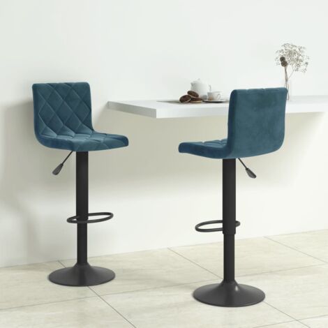Barhocker 2 Stk. Blau Samt vidaXL