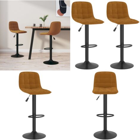 Barhocker 2 Stk. Braun Samt - Barhocker - Samtsessel - Barstuhl - Küche Stuhl - Wohnraum Möbel - Home & Living