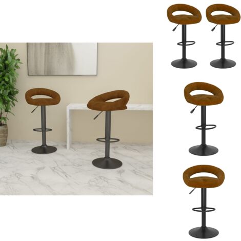 Barhocker 2 Stk. Braun Samt - Barhocker - Tresenhocker - Thekenhocker - Barstuhl