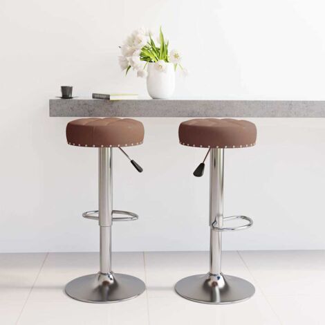 Barhocker 2 Stk. Braun Stoff vidaXL110746