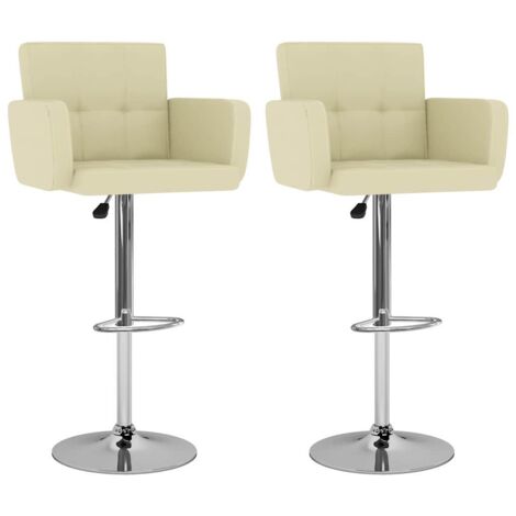 Barhocker 2 Stk. Creme Kunstleder vidaXL