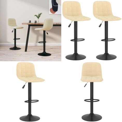 Barhocker 2 Stk. Creme Samt - Barstuhl - Barhocker Creme