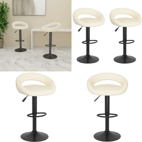 Barhocker 2 Stk. Creme Samt - Samt Sessel - Creme Barhocker - Hochwertige Barhocker - Drehbare Barhocker - Barhocker Mit Fussablage - Home & Living