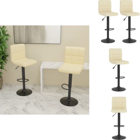 Barhocker 2 Stk. Creme Stoff - Barhocker - Tresenhocker - Thekenhocker - Barstuhl