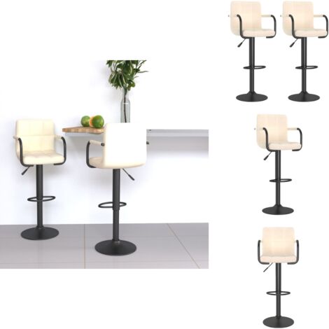 Barhocker 2 Stk. Creme Stoff - Barhocker - Tresenhocker - Thekenhocker - Barstuhl