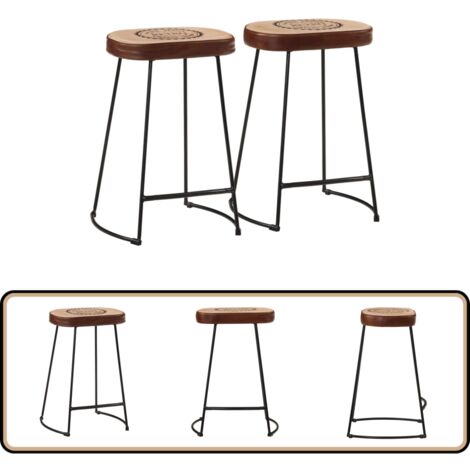 Barhocker 2 Stk. Dunkelbraun 41x29x62 cm - Barhocker - Sitzhocker - Küchentischstuhl - Wohnzimmerstuhl - Designerstuhl