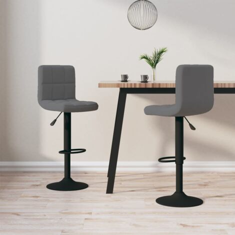 Barhocker 2 Stk. Dunkelgrau Samt vidaXL