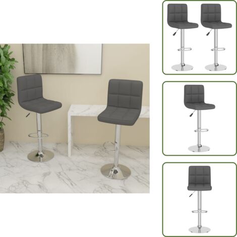 Barhocker 2 Stk. Dunkelgrau Stoff - Barhocker - Sitzhocker - Küchenhocker - Drehbares Stuhl - Höhenverstellbar