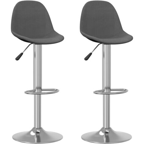 Barhocker 2 Stk. Dunkelgrau Stoff vidaXL