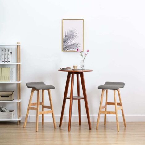 Barhocker 2 Stk. Dunkelgrau Stoff vidaXL