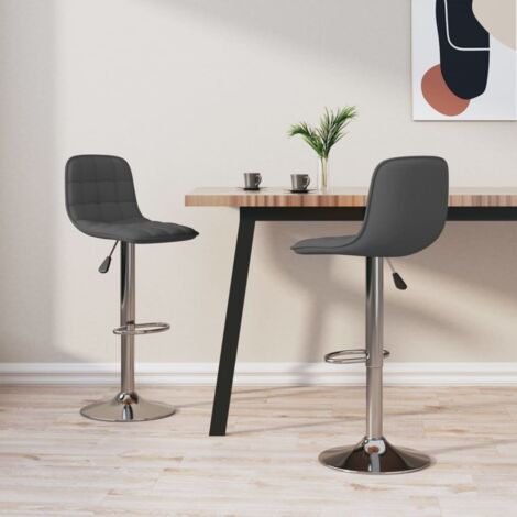 Barhocker 2 Stk. Dunkelgrau Stoff vidaXL413874