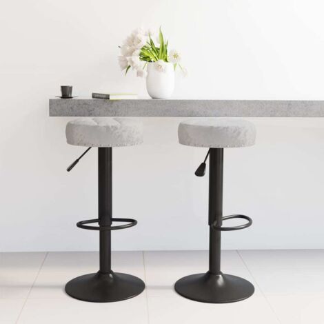 Barhocker 2 Stk. Grau Samt vidaXL