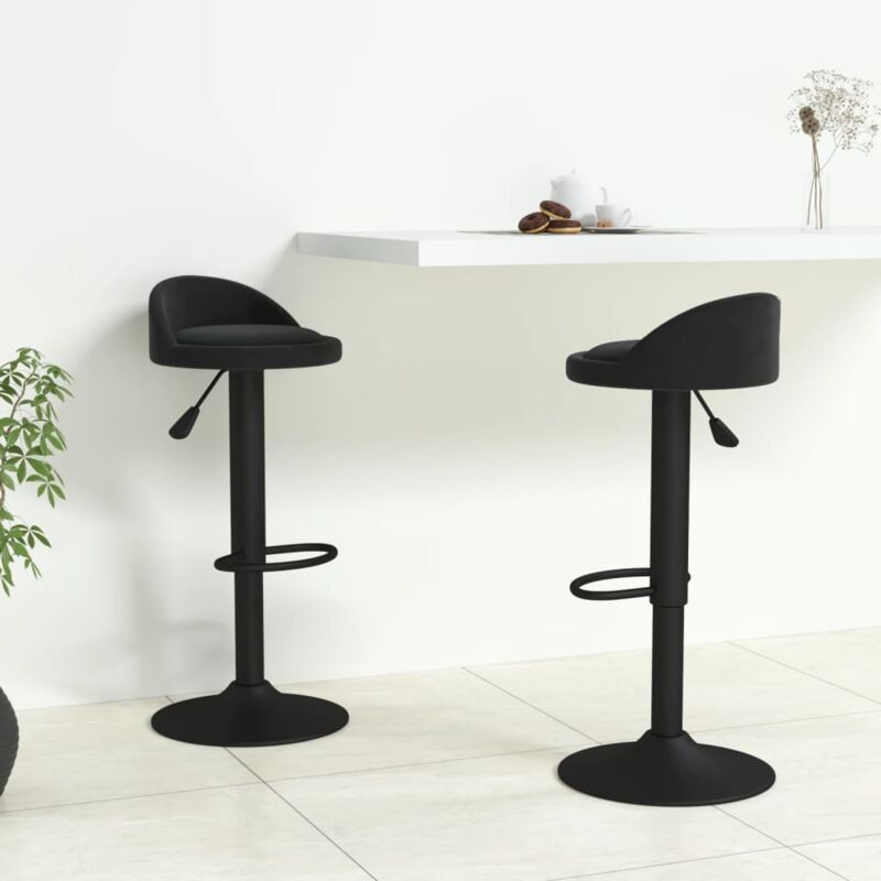 Barhocker 2 Stk. Schwarz Samt Vidaxl
