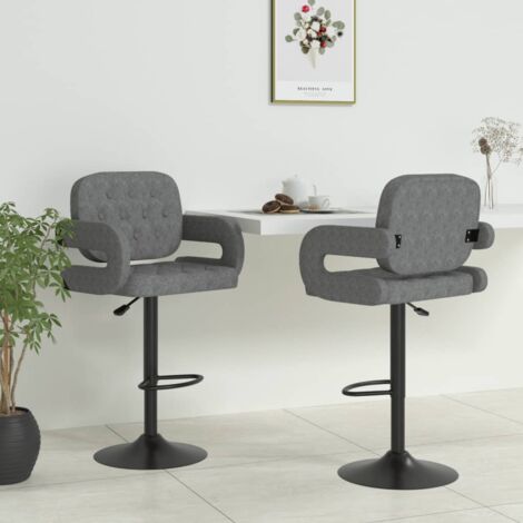 Barhocker 2 Stk. Hellgrau Stoff vidaXL