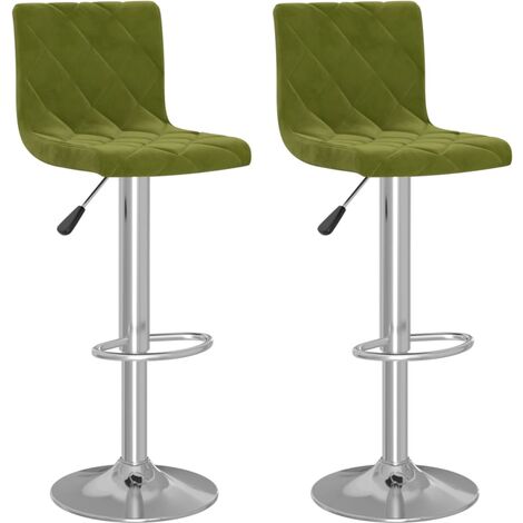 Barhocker 2 Stk. Hellgrün Samt vidaXL