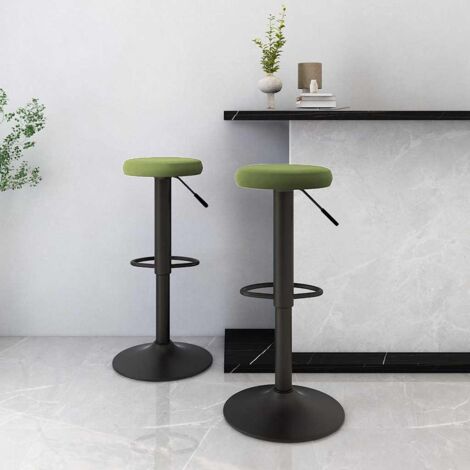 Barhocker 2 Stk. Hellgrün Samt vidaXL