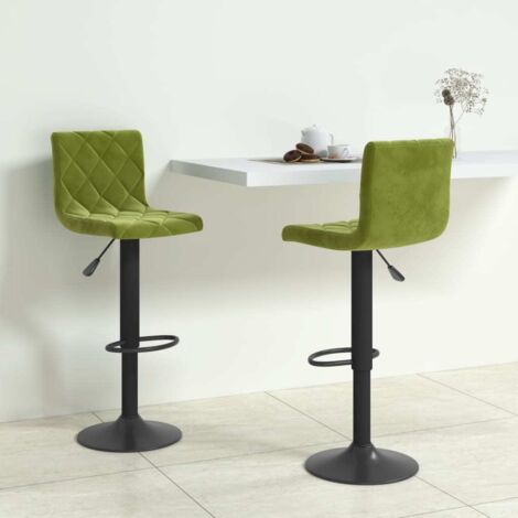 Barhocker 2 Stk. Hellgrün Samt vidaXL387072