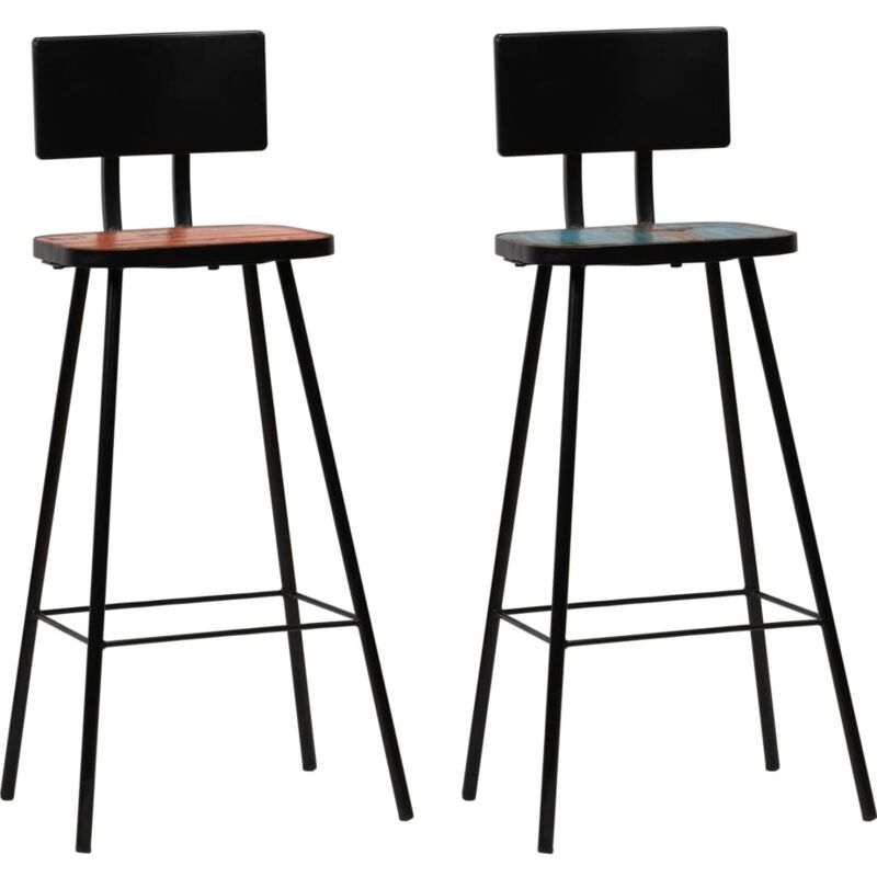 Barhocker 2 Stk. Massives Altholz Vidaxl