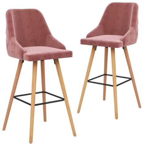 Barhocker 2 Stk. Rosa Samt vidaXL