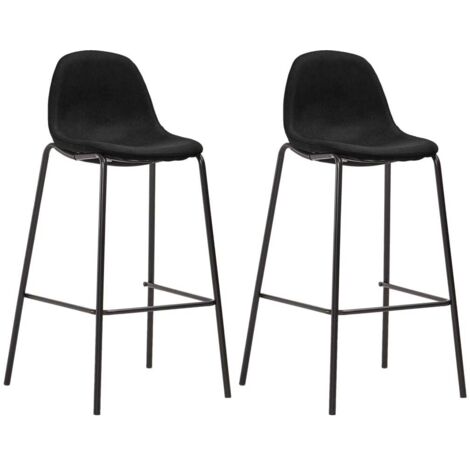 Barhocker 2 Stk. Schwarz Stoff vidaXL