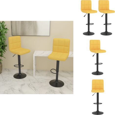 Barhocker 2 Stk. Senfgelb Stoff - Barhocker - Sessel - Küchenhocker - Esstischsessel - Drehbares Stuhl