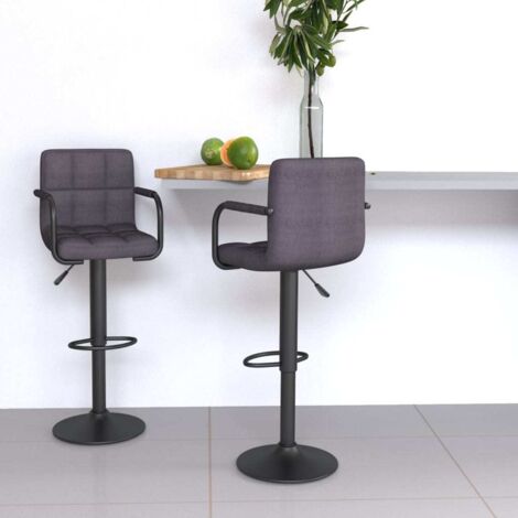 Barhocker 2 Stk. Taupe Stoff vidaXL