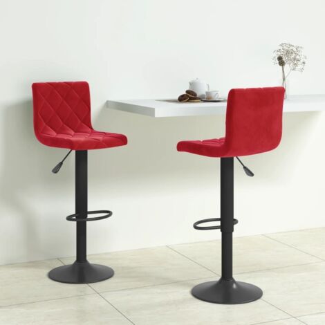 Barhocker 2 Stk. Weinrot Samt vidaXL