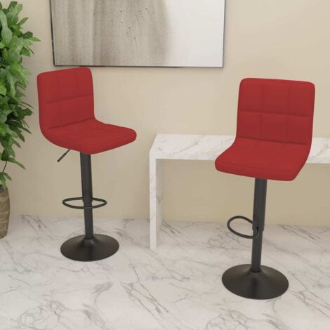 Barhocker 2 Stk. Weinrot Stoff vidaXL