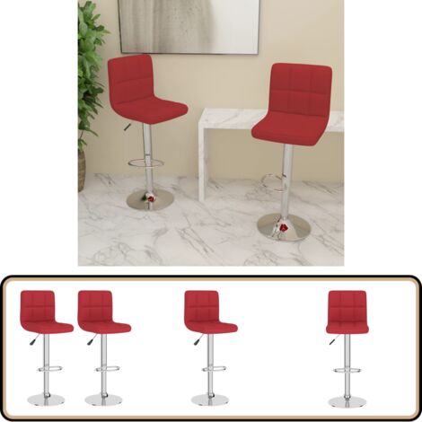 Barhocker 2 Stk. Weinrot Stoff - Weinroter Barhocker - Barstühle - Hocker Mit Armlehne - Drehbare Barhocker - Höhenverstellbarer Barhocker