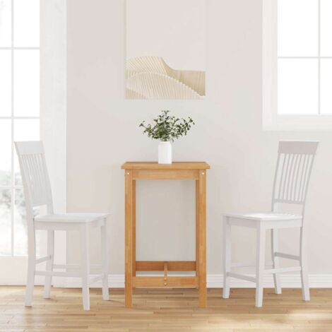 Barhocker 2 Stk. Weiß Massivholz Gummibaum vidaXL878141