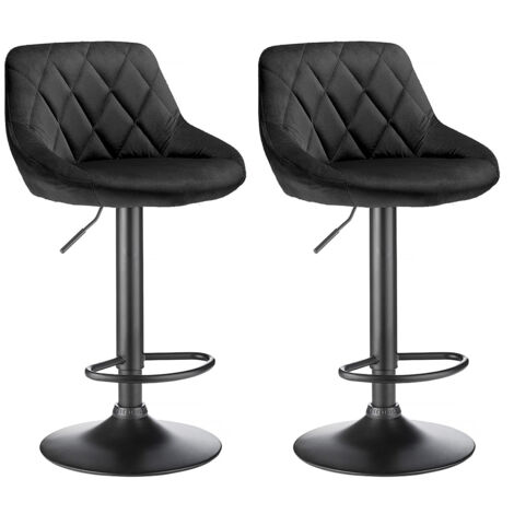 Barhocker 2er Set,Samtbezug,360° Drehstuhl,Barhocker Höhenverstellbar,hellgrau